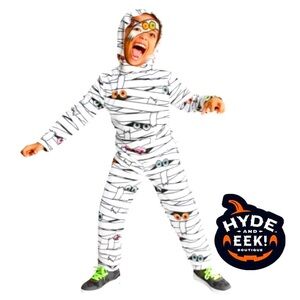 HYDE & EEK Blacklight Responsive
Neon Eyes Mummy Halloween Costume 
Kids Size L